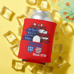 Enfriador De Latas 4 de julio de favor del partido id, fiesta del día