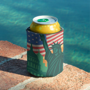 Enfriador De Latas 4 De Julio, Día De La Independencia, Estatua De La
