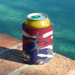 Enfriador De Latas 4 de Julio, Día de la Independencia, Gris Camuflaj