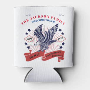 Enfriador De Latas 4 de julio Día de la Independencia. Texto editable