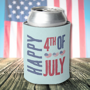 Enfriador De Latas 4 De Julio Lindo Patriótico USA Bandera Americana