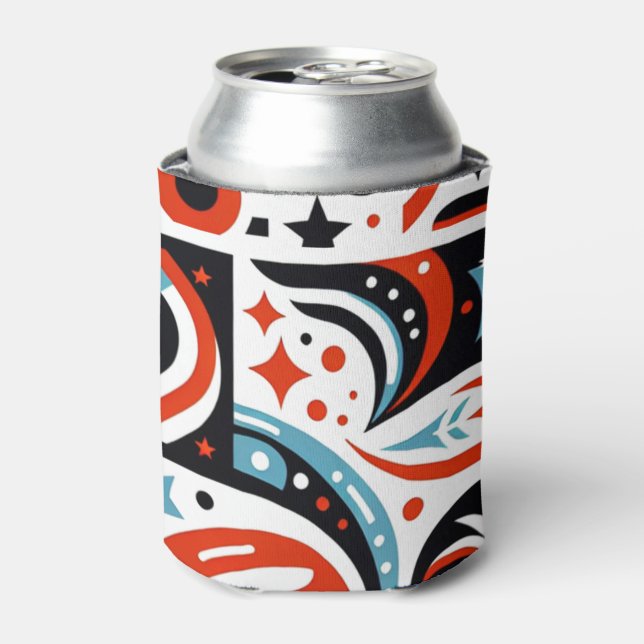 Enfriador De Latas 4 de julio Patrón Generativo (Lata Anverso)