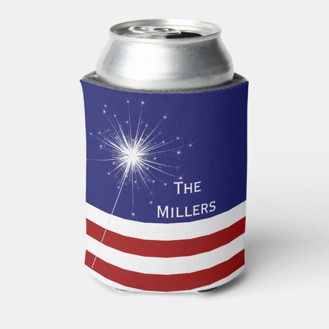 Enfriador De Latas 4 de julio Refrigerador de bebidas de Personalizab (Reverso de la lata)