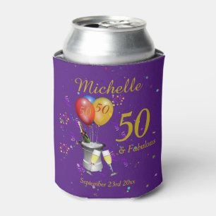 Enfriador De Latas 50.ª Celebración del Cumpleaños Morado