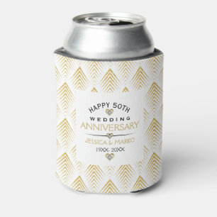 Enfriador De Latas 50.º aniversario Boda Diamantes oro arte-deco