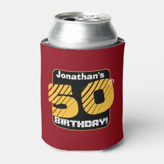 Enfriador De Latas 50.º cumpleaños con nombre personalizado número ra
