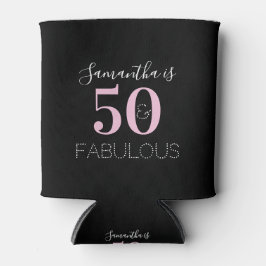 Enfriador De Latas 50.º cumpleaños Rosa Negro personalizado