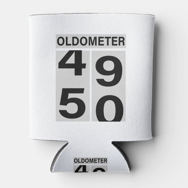 Enfriador De Latas 50.º Oldometer de Cumpleaños (Anverso)