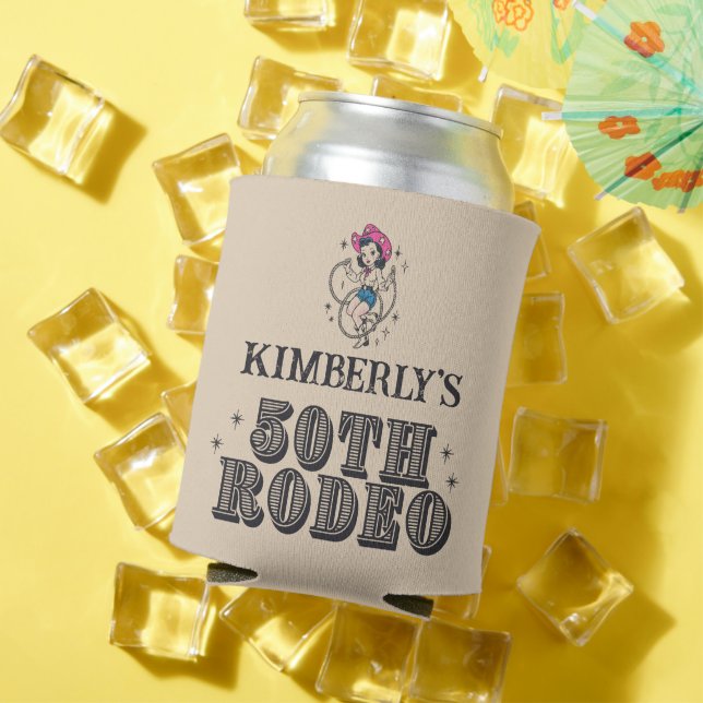 Enfriador De Latas 50° cumpleaños del Rodeo del Oeste Retro (Verano in situ)