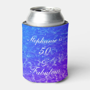 Enfriador De Latas 50 Fabuloso cumpleaños Espuma de agua azul púrpura