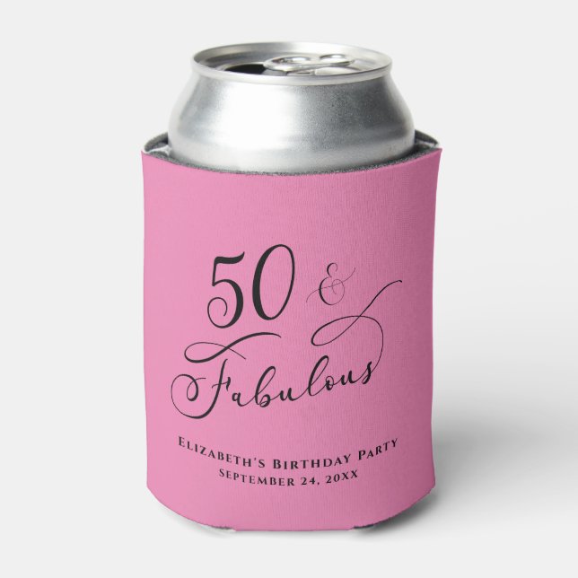 Enfriador De Latas 50 Fabuloso Nacimiento Rosa Personalizado (Lata Anverso)