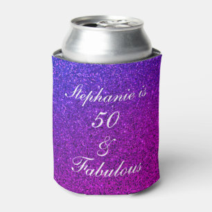 Enfriador De Latas 50 Fabuloso regalo Purpurina Púrpura de Cumpleaños