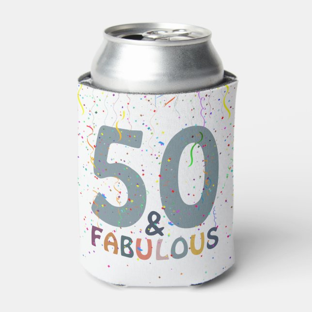 Enfriador De Latas 50 y fabulosa celebración del cumpleaños de Blue C (Lata Anverso)