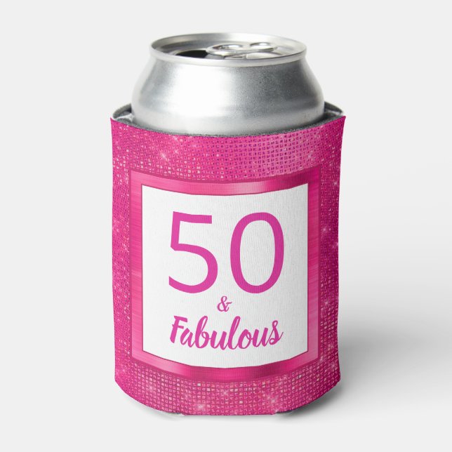Enfriador De Latas 50 y fabulosa fiesta de cumpleaños 50 del Glam Hot (Lata Anverso)