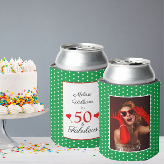 Enfriador De Latas 50 y fabulosa foto de cumpleaños 50 Fiesta Green W