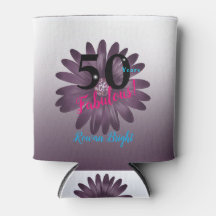 50 y fabulosa margarita púrpura, con purpurina