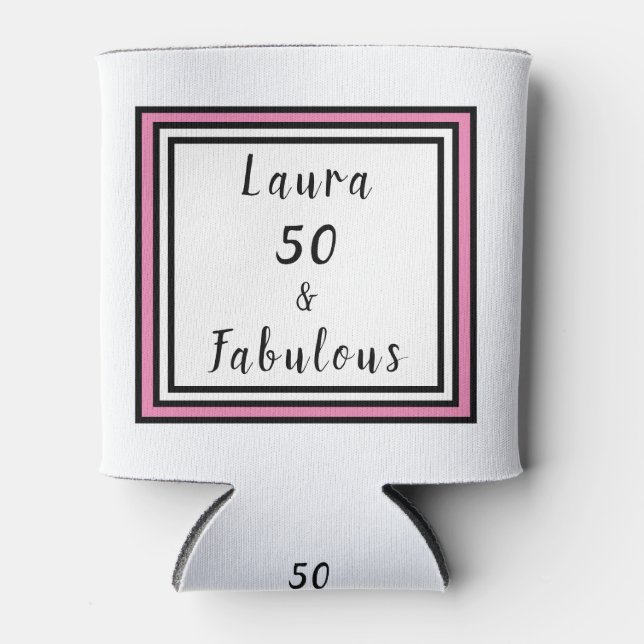 Enfriador De Latas 50 y fabulosa plaza de capas negras rosadas (Anverso)