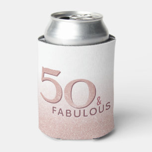 Enfriador De Latas 50 y fabulosa tipografía moderna rosa de cumpleaño