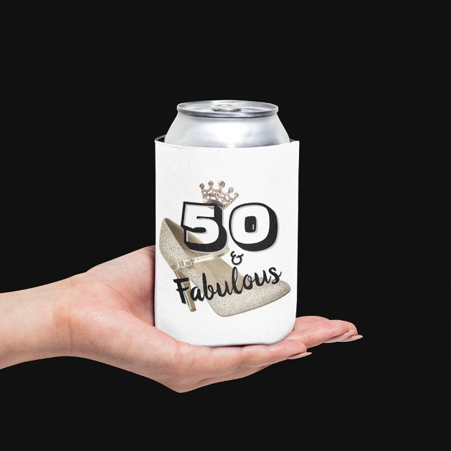 Enfriador De Latas 50 Y Fabuloso Aniversario Negrita De Oro (Subido por el creador)