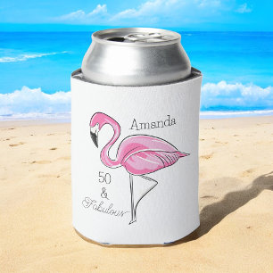 Enfriador De Latas 50 y fabuloso cumpleaños de flamenco / Flamenco ro