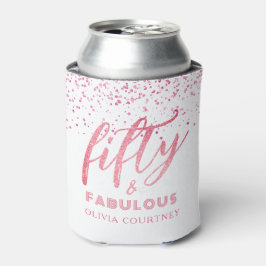 Enfriador De Latas 50 y fabuloso cumpleaños de Purpurina blanco y ros