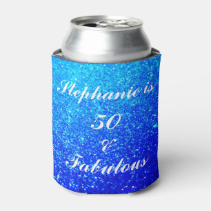 Enfriador De Latas 50 Y Fabuloso Cumpleaños Purpurina Azul Profundo E
