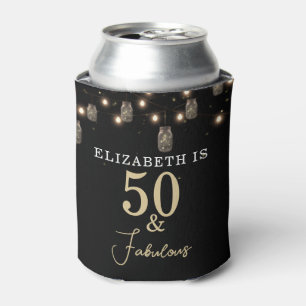 Enfriador De Latas 50 y fabuloso negro con luces de cuerda