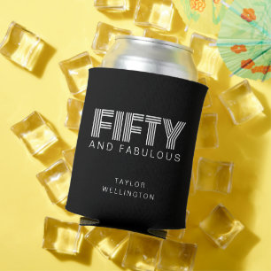 Enfriador De Latas 50 y fabuloso negro moderno 50 cumpleaños