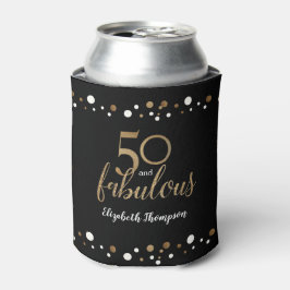 Enfriador De Latas 50 y fabuloso nombre de confeti negro dorado