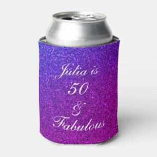 Enfriador De Latas 50 Y Fabuloso Purpurina Púrpura Rosa De Cumpleaños
