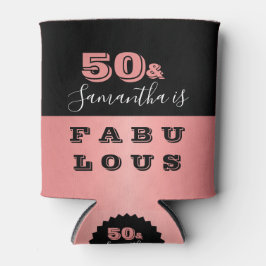 Enfriador De Latas 50 y fabuloso Rosa Gold 50 cumpleaños