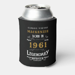 Enfriador De Latas 60º cumpleaños agregar tu nombre nacido en 1961 