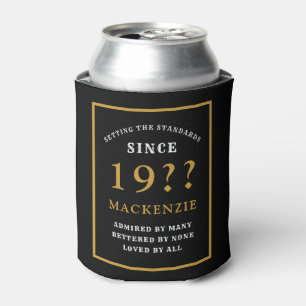 Enfriador De Latas 60.º cumpleaños Añadir nombre año elegante oro