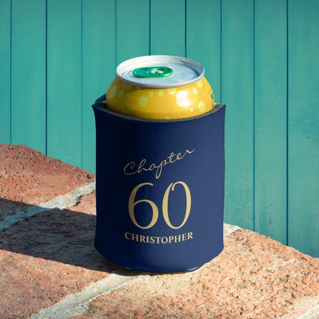 Enfriador De Latas 60.º cumpleaños Oro Azul (Subido por el creador)