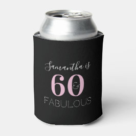 Enfriador De Latas 60.º cumpleaños Rosa Negro personalizado