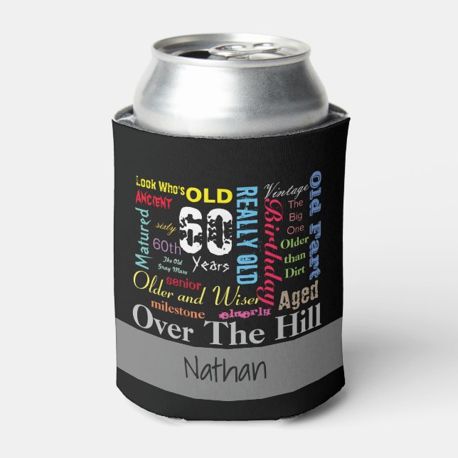 Enfriador De Latas 60.º feliz cumpleaños al estilo del graffiti (Lata Anverso)