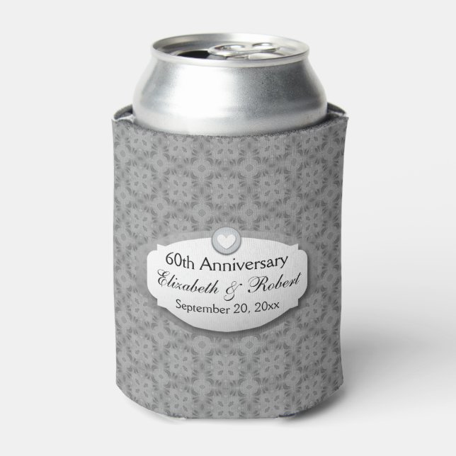 Enfriador De Latas 60° Aniversario Boda Diamante Z01 (Lata Anverso)