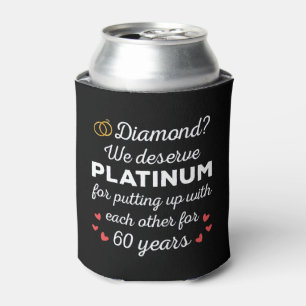 Enfriador De Latas 60° Aniversario Boda I - Pareja Diamond Funny