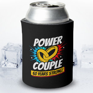 Enfriador De Latas 60° Aniversario Parejas Casadas 60 años fuertes