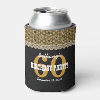Enfriador De Latas 60° cumpleaños para su A18 negro y oro