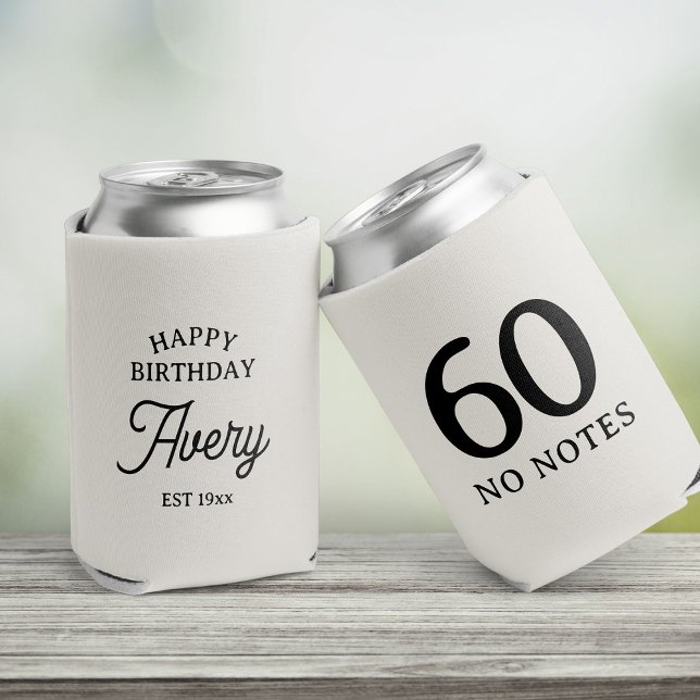 Enfriador De Latas 60 No Notes Birthday Personalized Minimal Party (Subido por el creador)