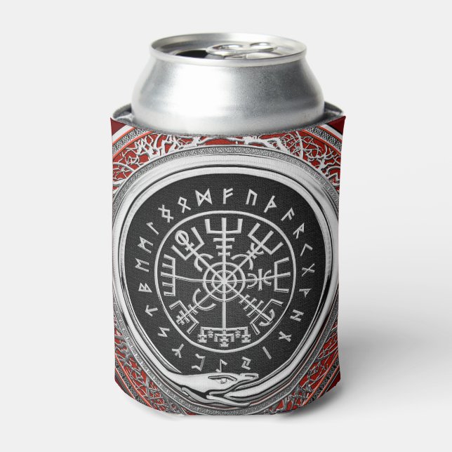 Enfriador De Latas [610] Vegvisir - Viking Silver Magic Runic Compass (Lata Anverso)