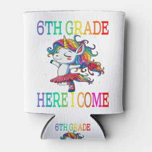 Enfriador De Latas 6° Grado Aquí Vengo Camisa Unicornio