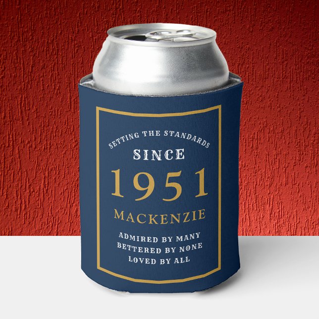 Enfriador De Latas 70.º Cumpleaños Cualquier Año O Nombre Elegante Or (Subido por el creador)