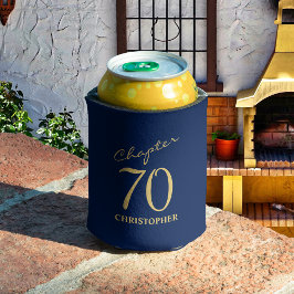 Enfriador De Latas 70.º cumpleaños Oro Azul