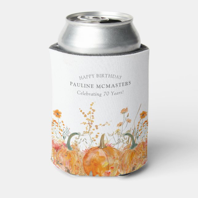Enfriador De Latas 70.º Personalizado de Flor Silvestre de la Fiesta  (Reverso de la lata)