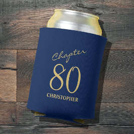 Enfriador De Latas 80.º cumpleaños Capítulo 80 Oro Azul