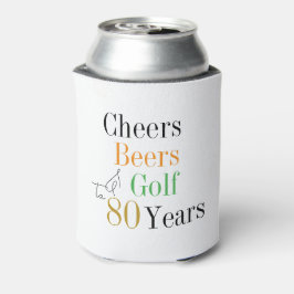 Enfriador De Latas 80.º Fiesta de golf de Birthday Cheers Beers