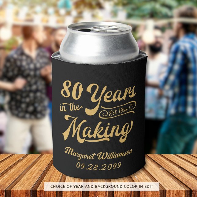 Enfriador De Latas 80 años retro o cualquier año de cumpleaños en pro (Subido por el creador)