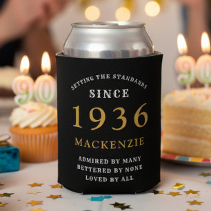 Enfriador De Latas 90 cumpleaños personalizado 1931 Black Gold Huge